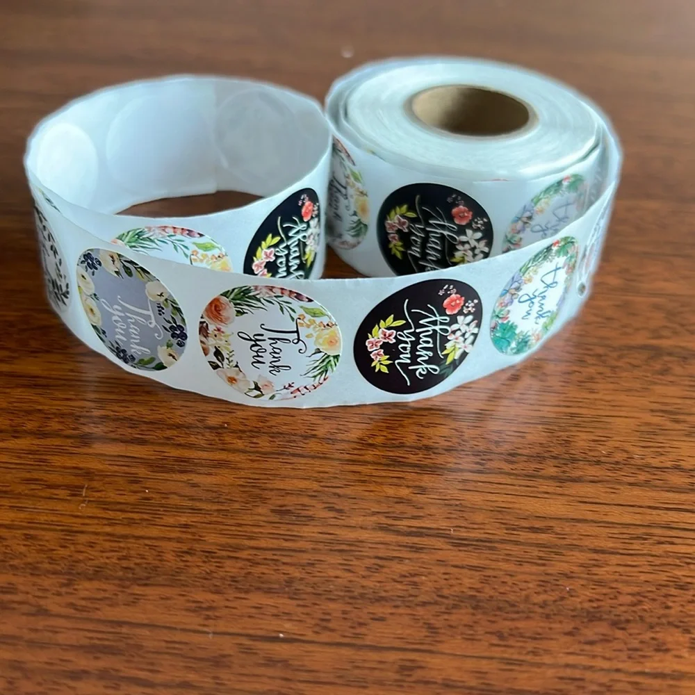 Roll of 500 Thank You Stickers For Packages